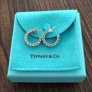 Tiffany’s Small silver mesh hoop earrings